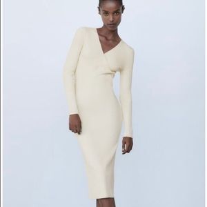ZARA KNIT MIDI DRESS